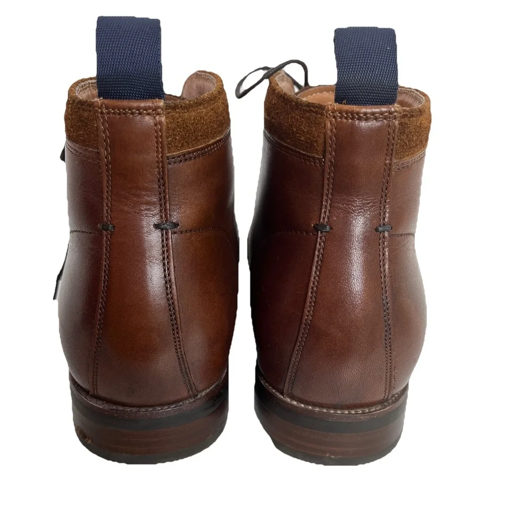 Florsheim Mens Uptown Chukka Boots US 8.5W‎ Cognac Brown Leather Lace Up Shoes